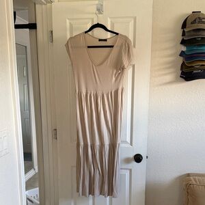 Chic Beige Midi Dress